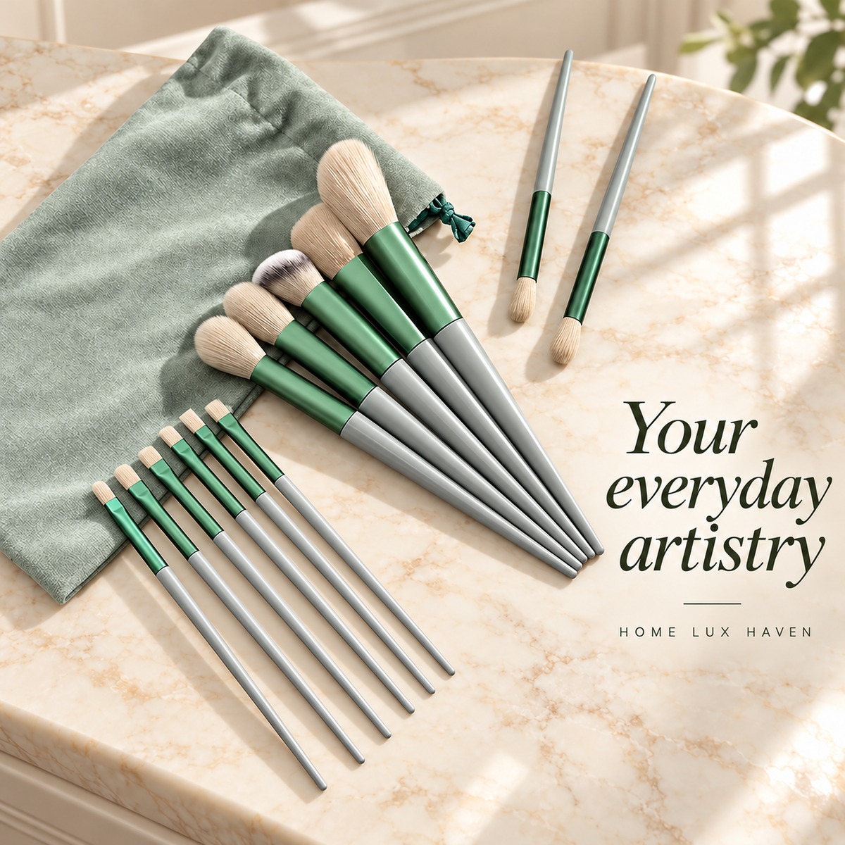 13-Piece Soft Makeup Brush Set with Velvet Pouch