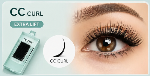 Lash extensions, CC curl (extra lift)