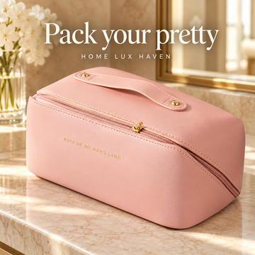 Large Open-Flat Travel Makeup Bag with Dividers