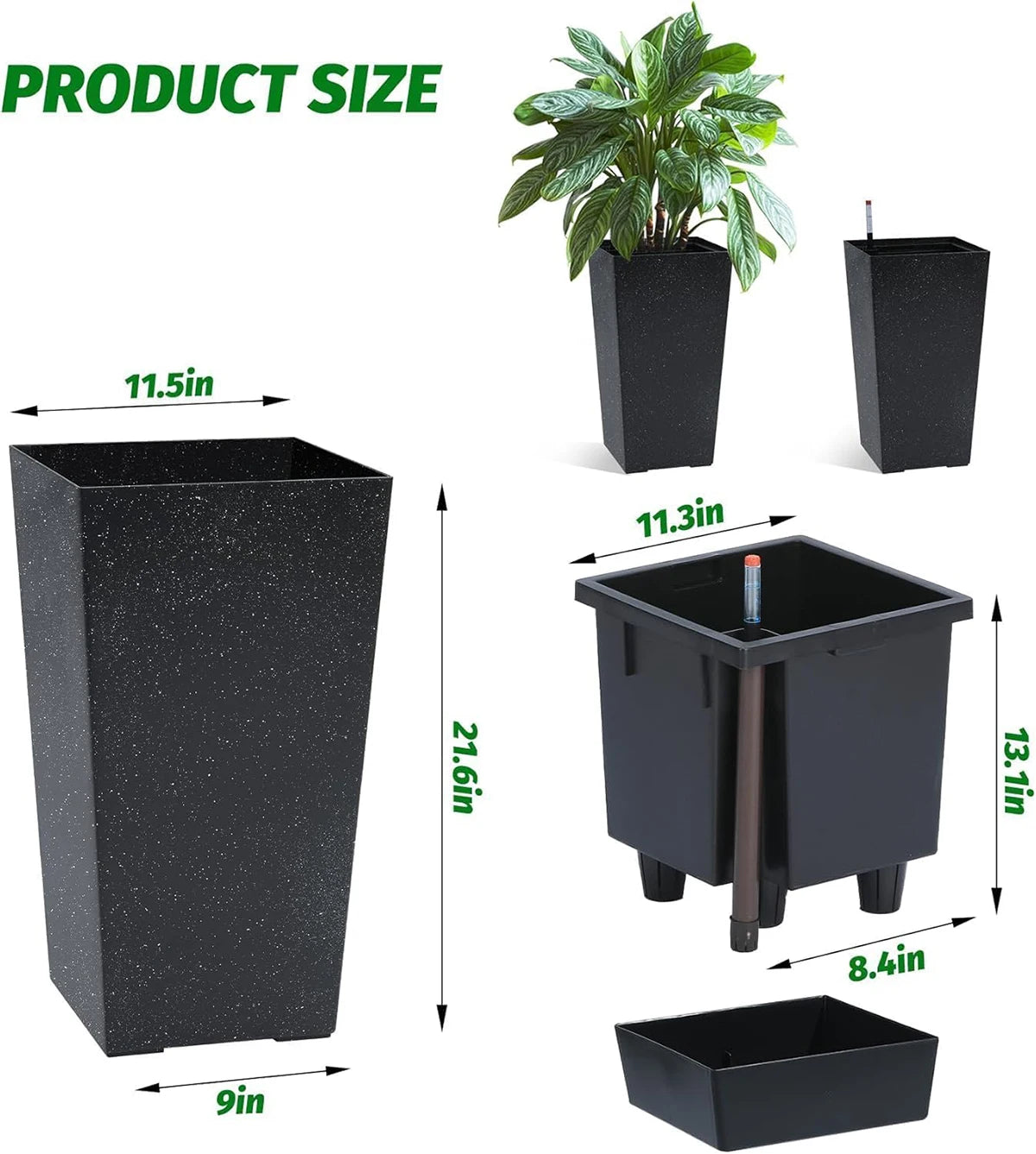 Modern Tall Outdoor Planters – Set of 2
