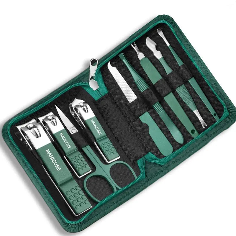 Stainless Steel Manicure & Pedicure Kit with Travel Case