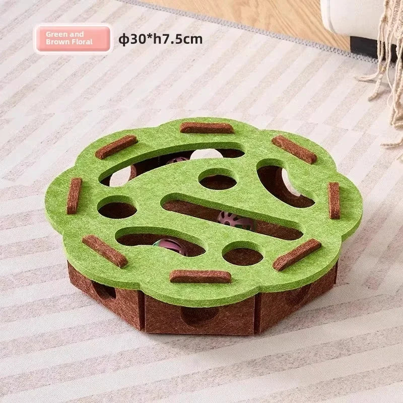 Felt Cat Puzzle Box with Bell Balls