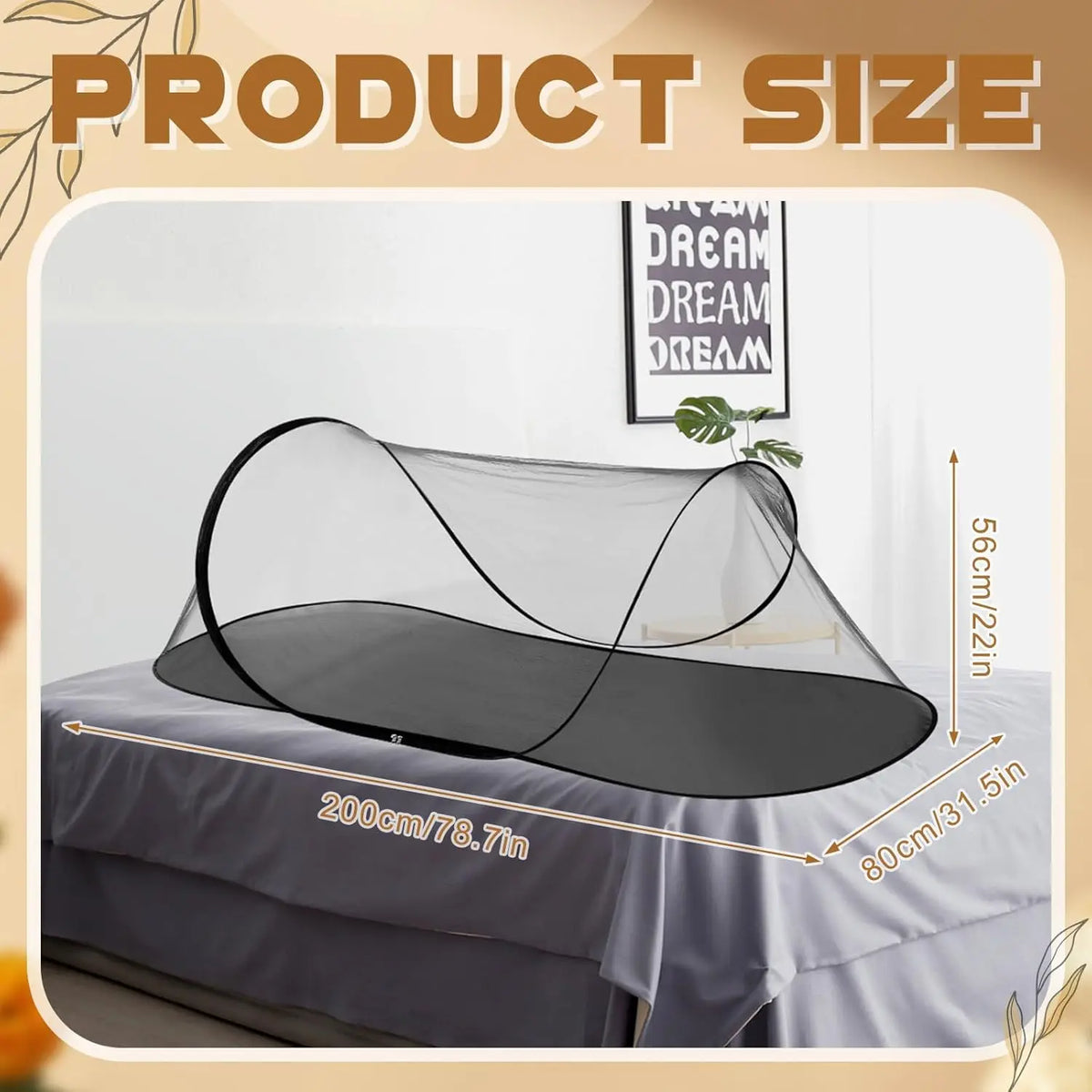 Pop-Up Mosquito Net Tent – Portable Bug Screen Canopy for Patio, Bed & Camping (78" x 31")