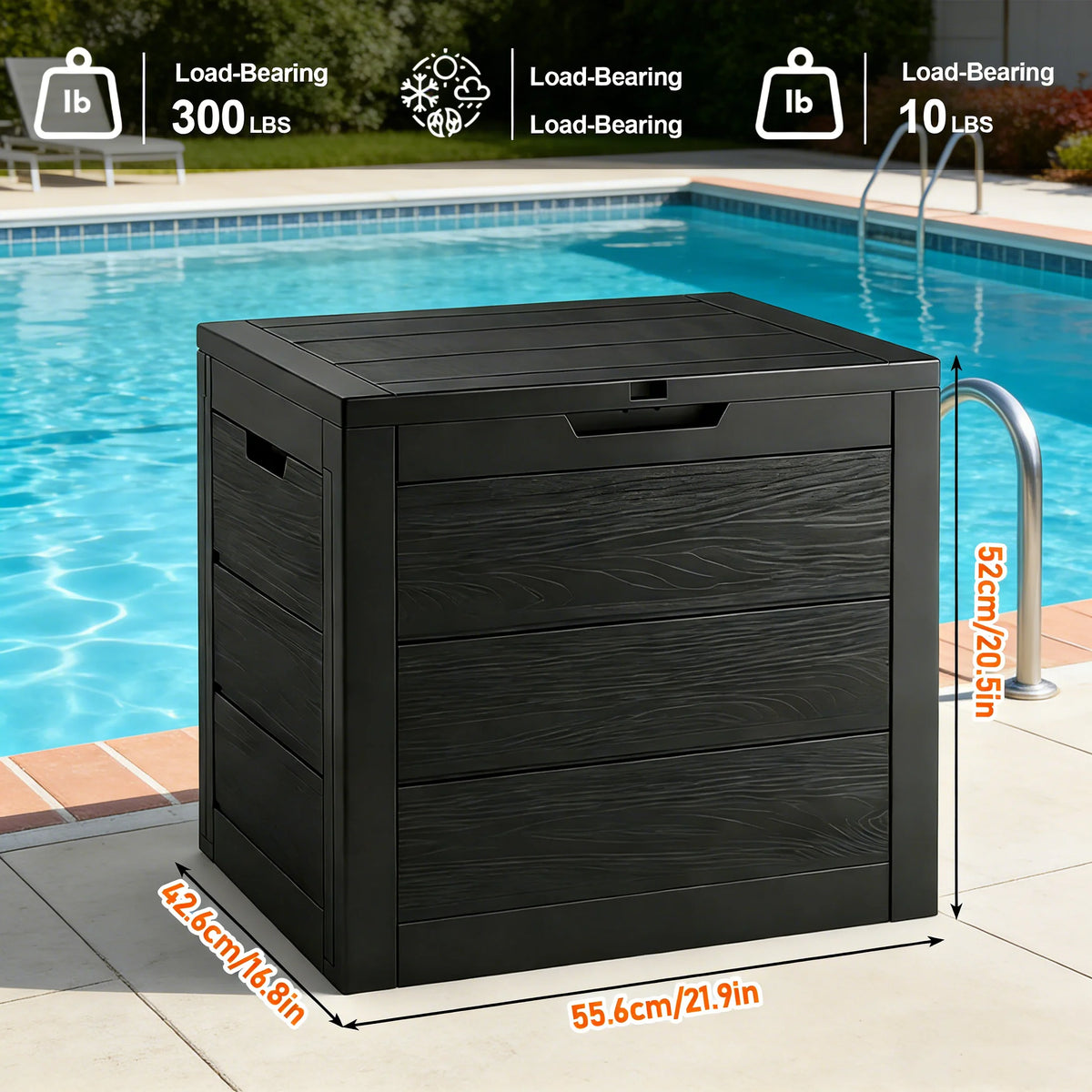 Lockable Resin Outdoor Deck Box – Weatherproof Patio Storage (35 or 75 Gallon)