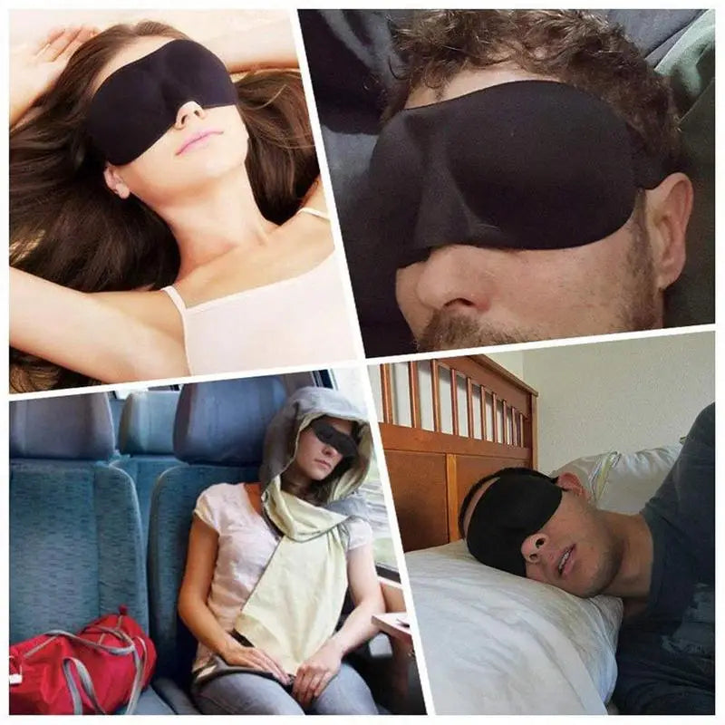 3D Contoured Sleep Mask - Zero Eye Pressure, Light Blocking