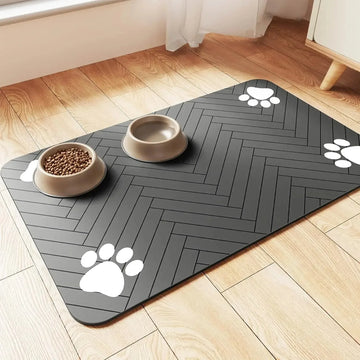 Absorbent Quick-Dry Pet Feeding Mat with Non-Slip Rubber Backing (1 Mat)