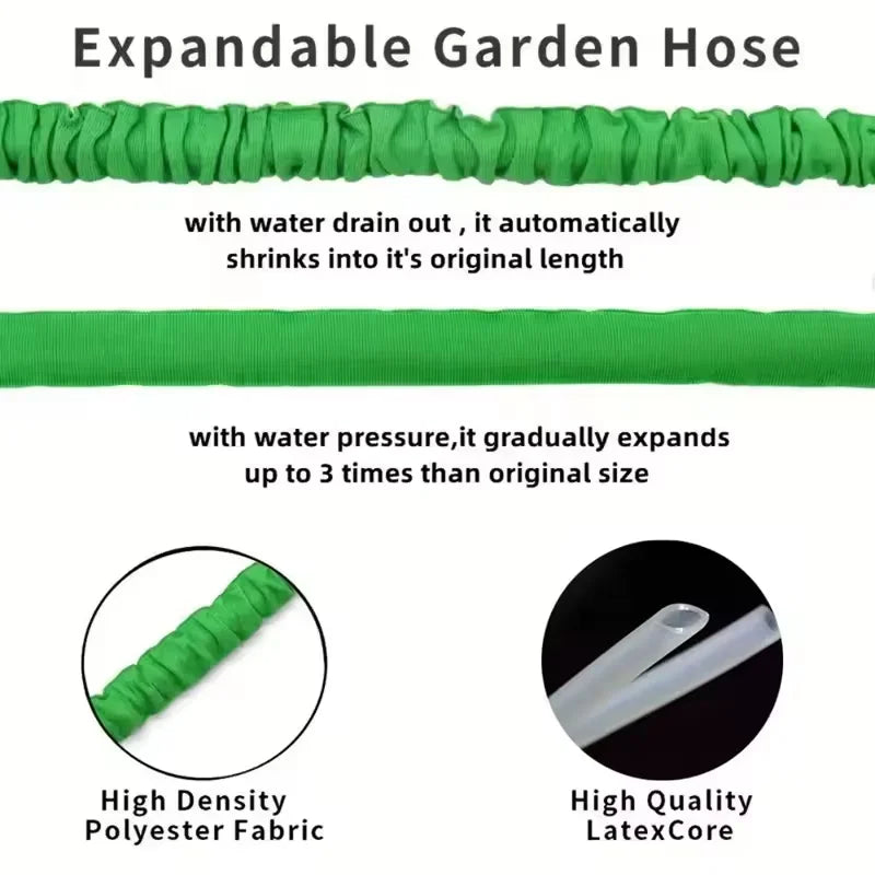 Expandable Garden Hose with 7-Pattern Spray Nozzle