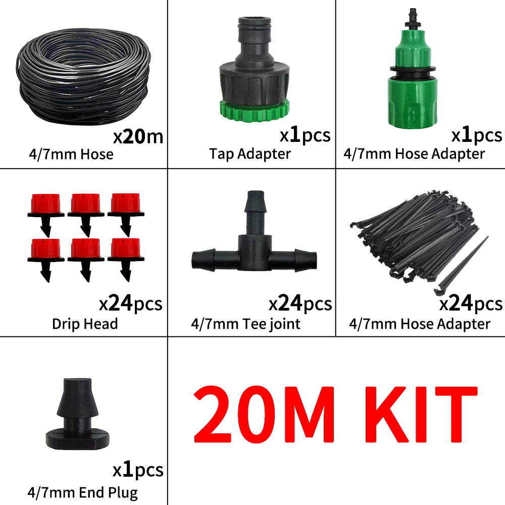 DIY Drip Irrigation Kit – Automatic Garden Watering System with Adjustable Drippers