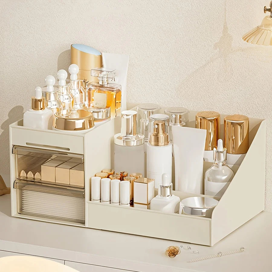 Vanity Makeup Organizer with Drawers - Countertop Cosmetic Storage