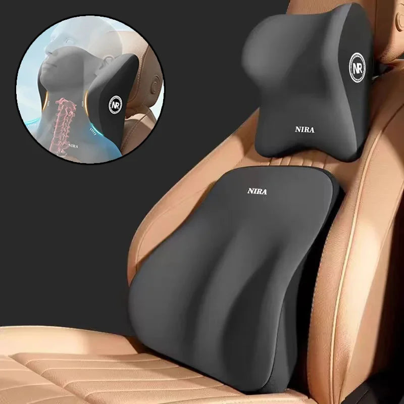 Memory Foam Car Neck Pillow & Lumbar Support