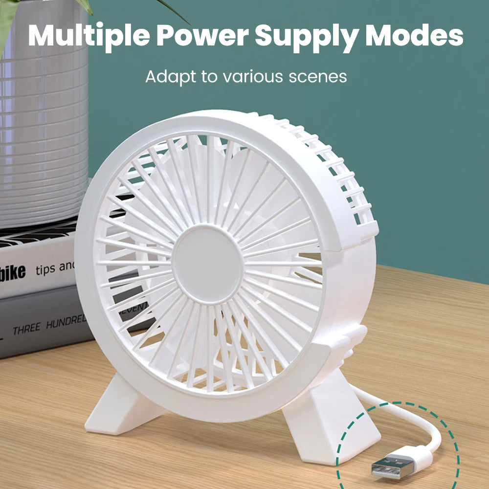 Mini USB Desk Fan – Quiet Personal Table Fan for Home & Office