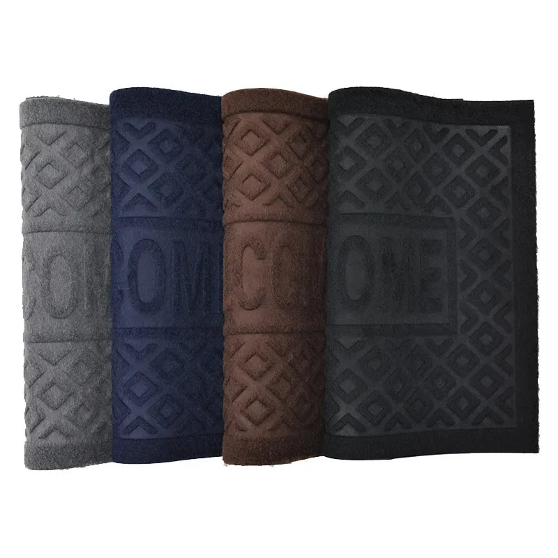Embossed "Welcome" Door Mat – Rubber-Backed Non-Slip Outdoor Entry Mat 15" x 23"