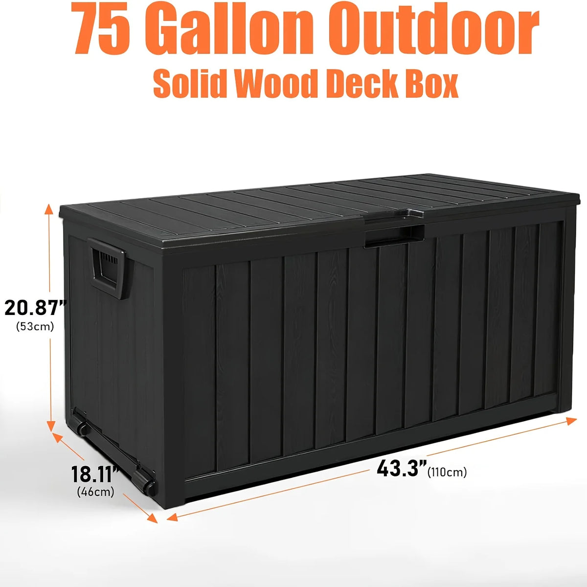 Lockable Resin Outdoor Deck Box – Weatherproof Patio Storage (35 or 75 Gallon)