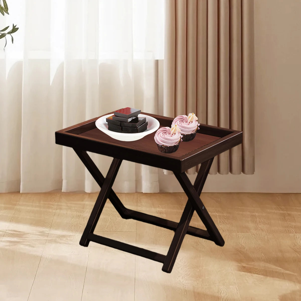 Folding Bamboo Portable Side Table