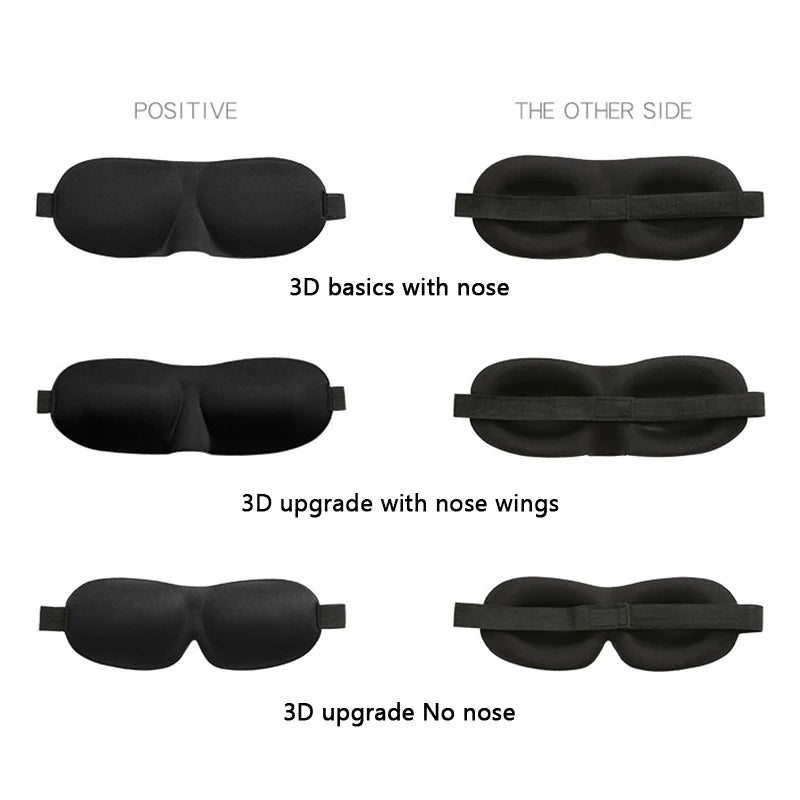 3D Contoured Sleep Mask - Zero Eye Pressure, Light Blocking