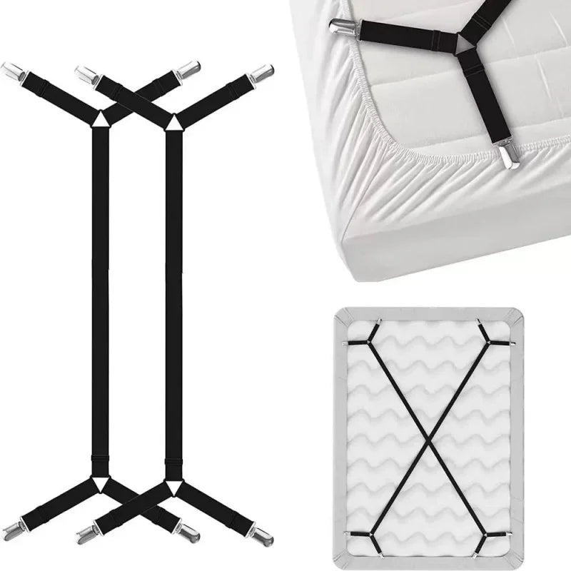 Adjustable Bed Sheet Holder Straps - Set of 4 or Crisscross Kit