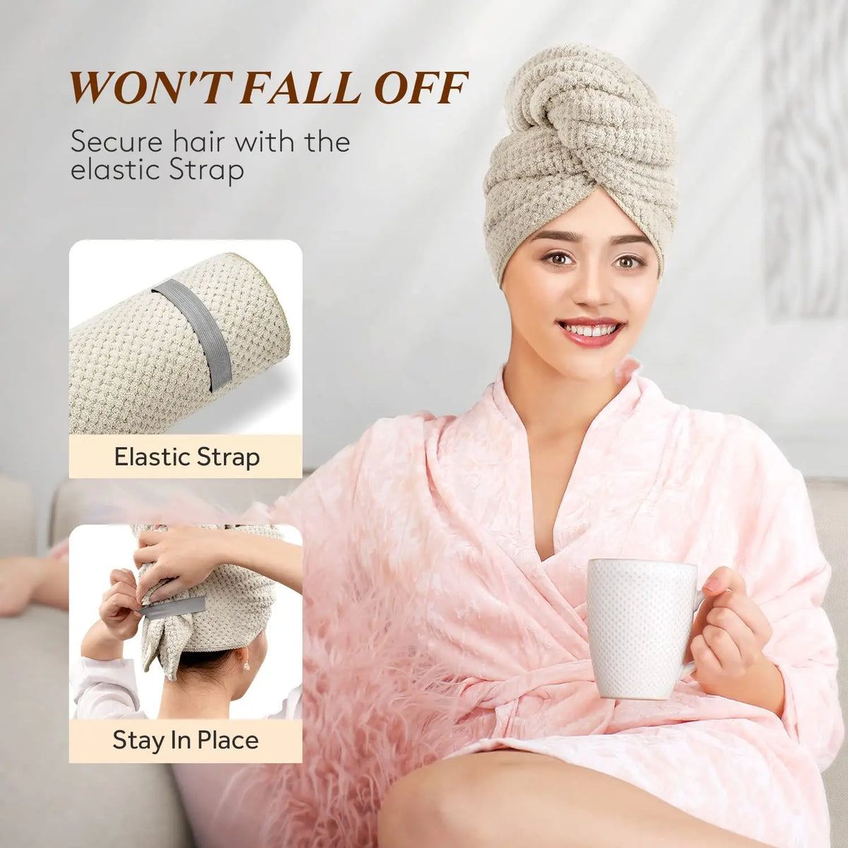 XL Microfiber Hair Towel Wrap