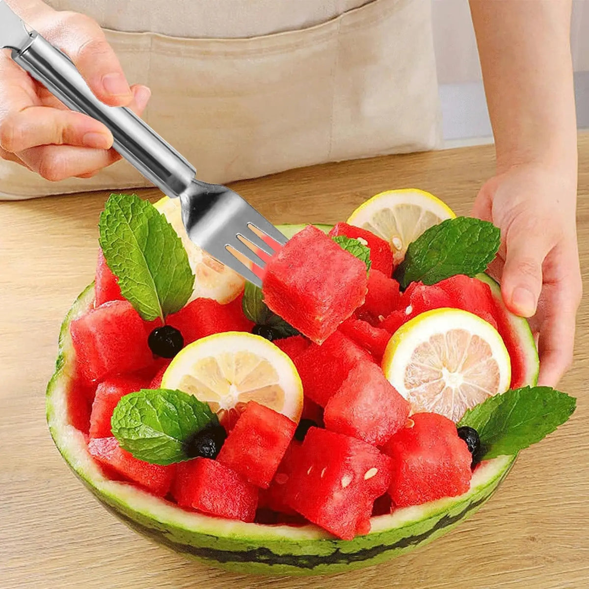 Watermelon Slicer & Serving Fork Set – 3-Piece Fruit Tool Kit