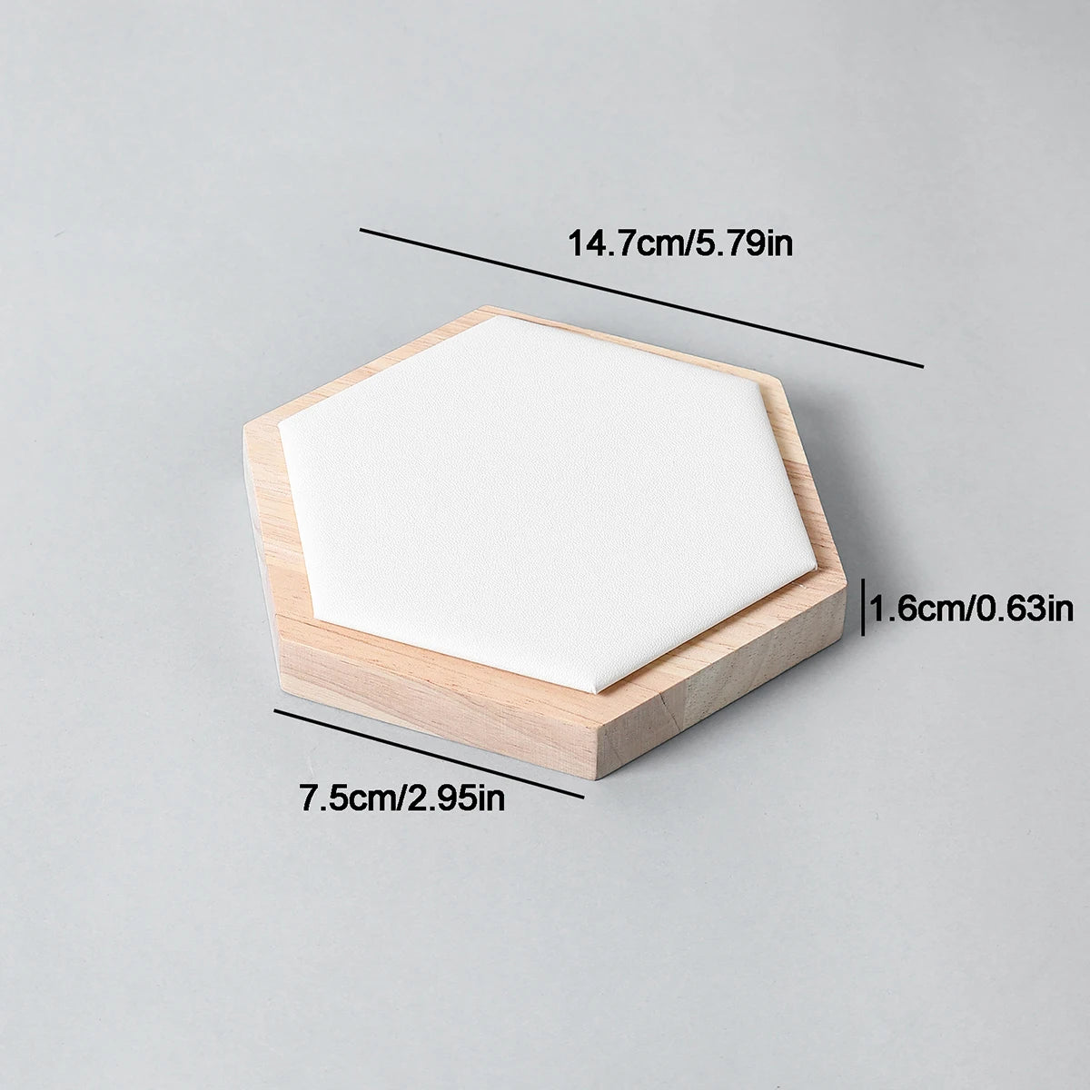 Hexagon Wood Ring Tray Jewelry Display