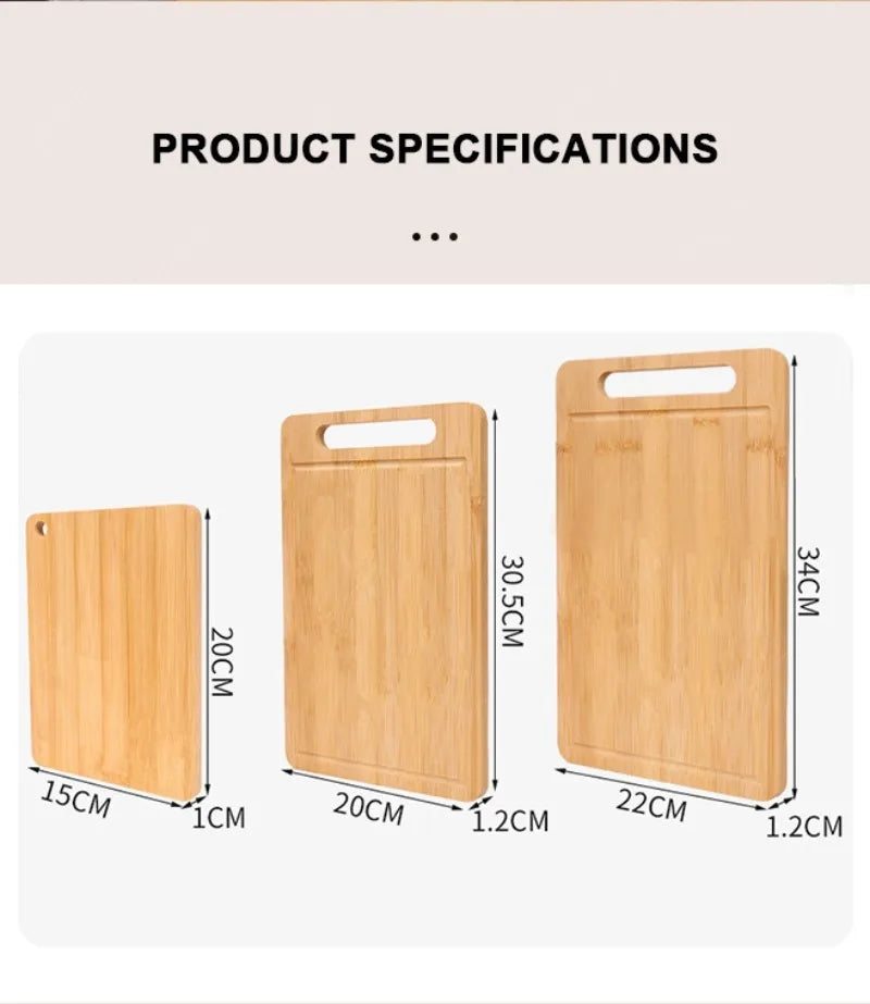 Natural Bamboo Cutting Board with Juice Groove – 12 x 8 in Kitchen Chopping Board