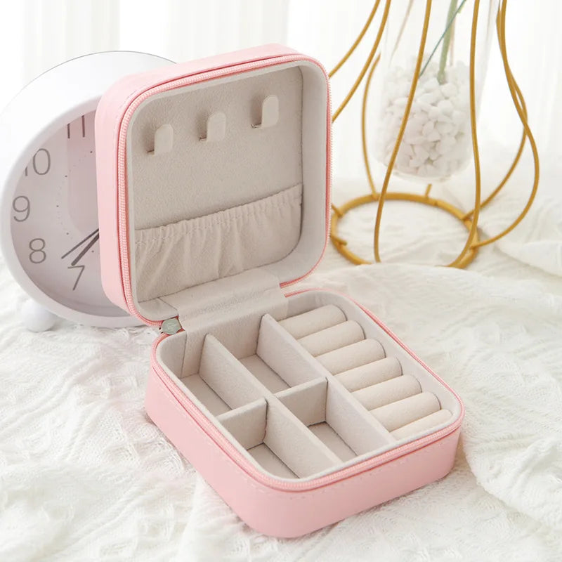 Mini Travel Jewelry Box - Vegan Leather, Velvet Lined