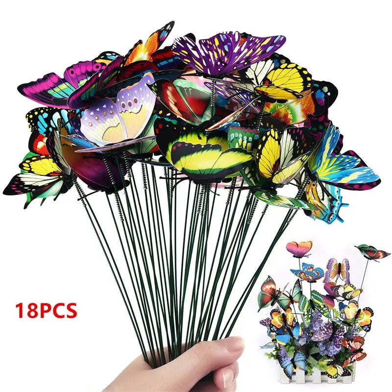 Butterfly garden stakes, 18 pcs