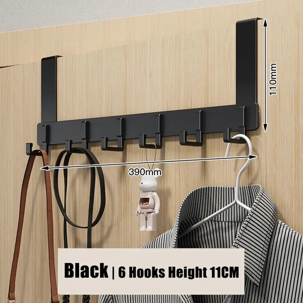 Over-the-Door 6-Hook Rack - No-Drill Coat & Towel Hanger