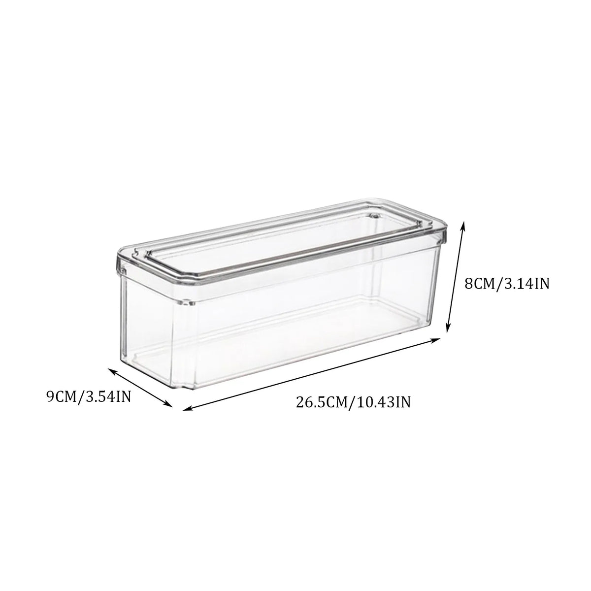 Clear Stackable Fridge Organizer Bin with Lid (Sold Individually)