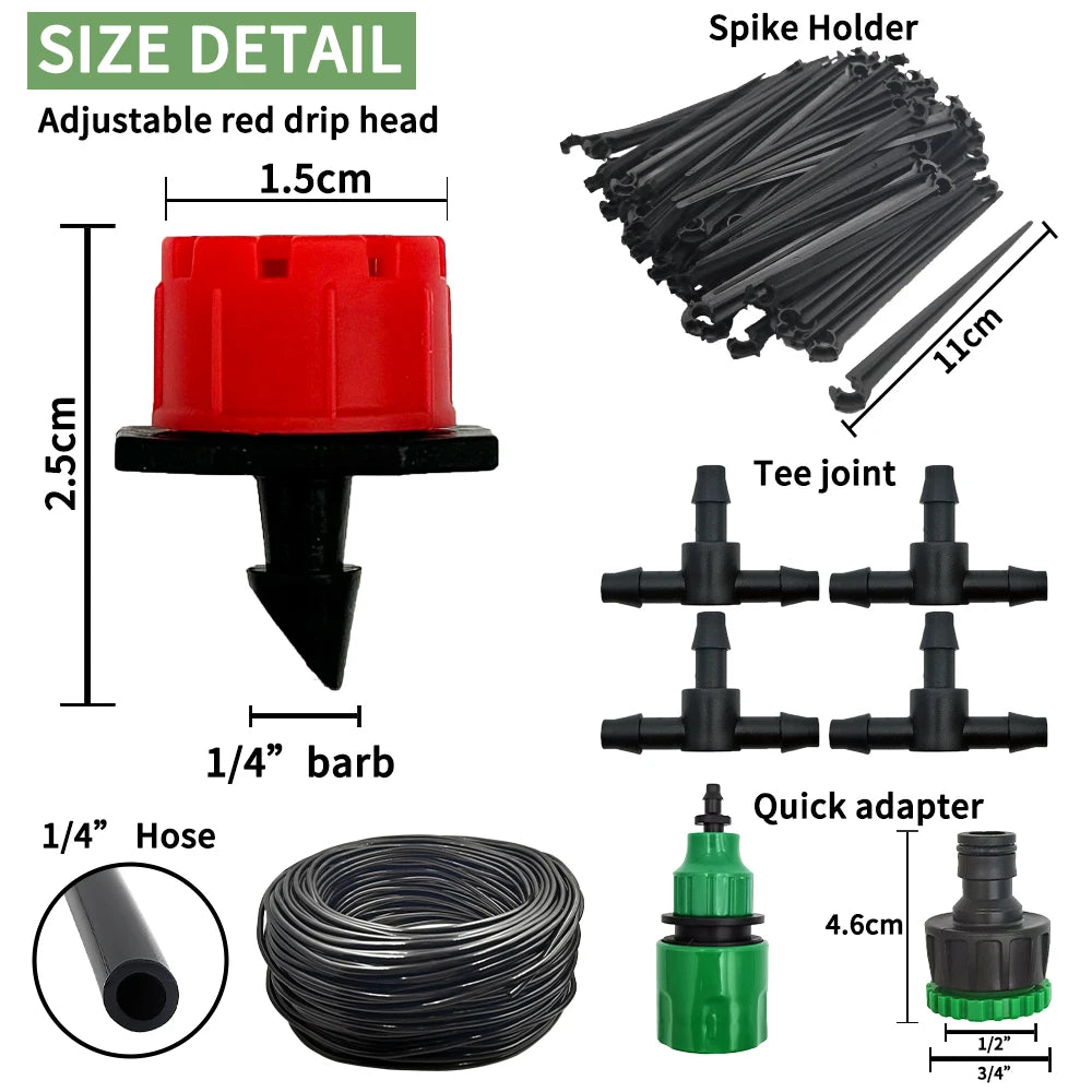 DIY Drip Irrigation Kit – Automatic Garden Watering System with Adjustable Drippers
