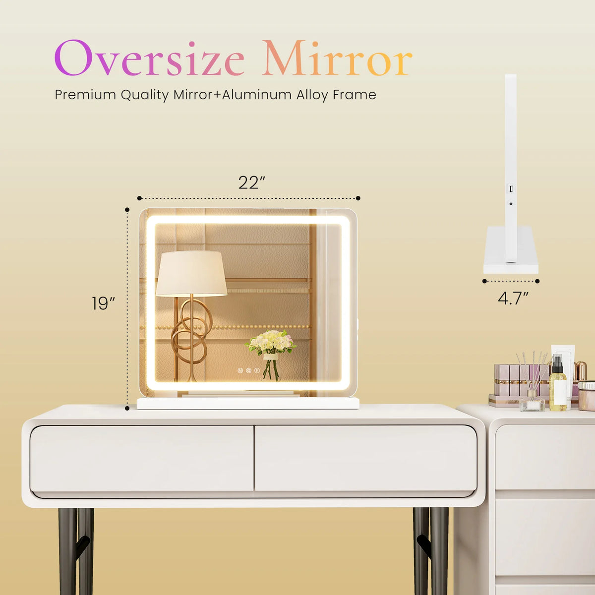 Dimmable LED Vanity Mirror with Memory Function
