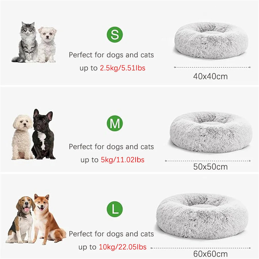 Cozy Plush Donut Pet Bed (Small/Medium)