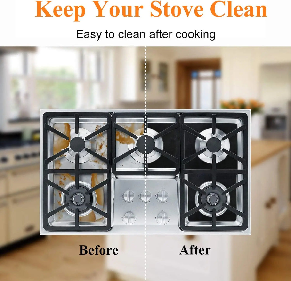 Reusable Gas Stove Protectors – 12-Piece Nonstick Burner Covers