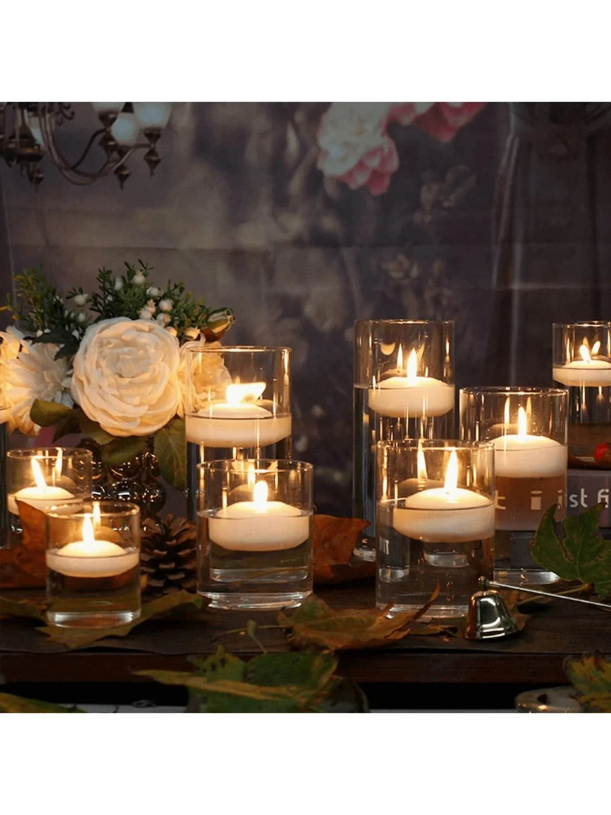 Clear Glass Cylinder Candle Holders, Set of 3