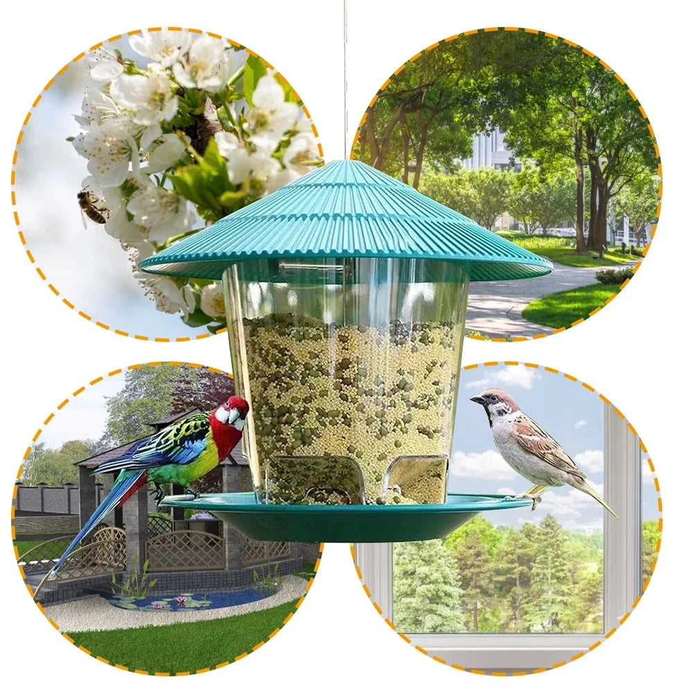 Hanging Gazebo Bird Feeder – Weatherproof Outdoor Seed Feeder for Garden & Patio