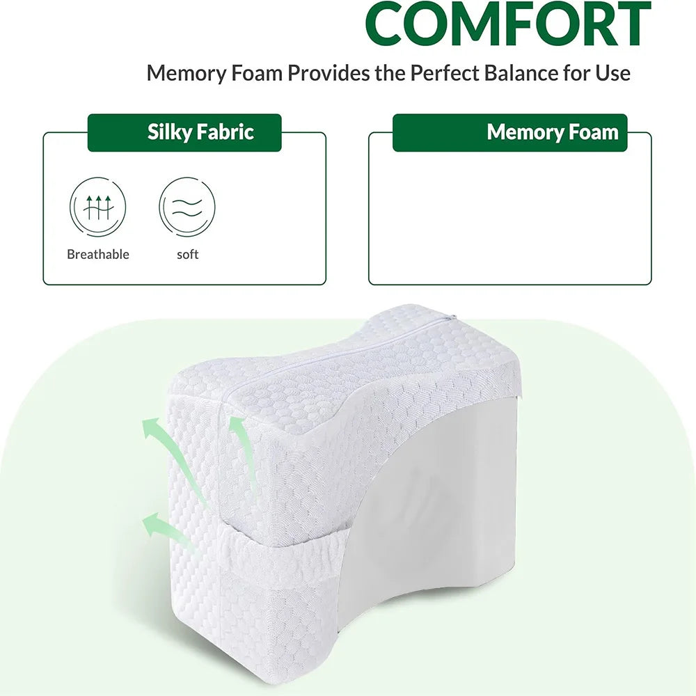 Memory Foam Knee Pillow with Adjustable Strap