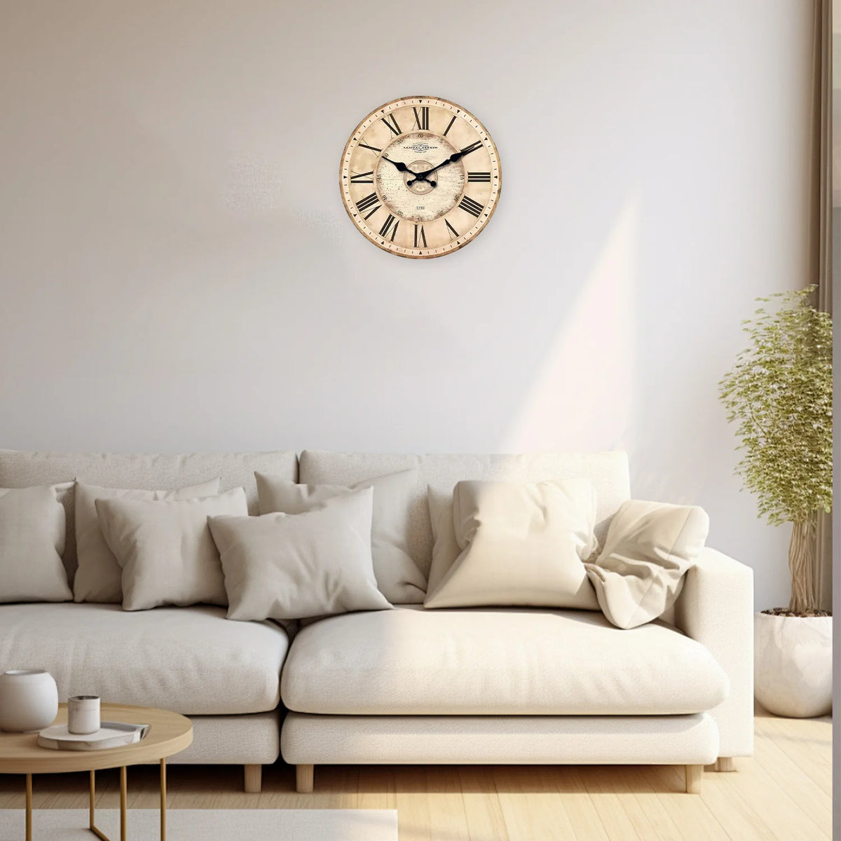 Vintage Farmhouse Roman Numeral Wall Clock