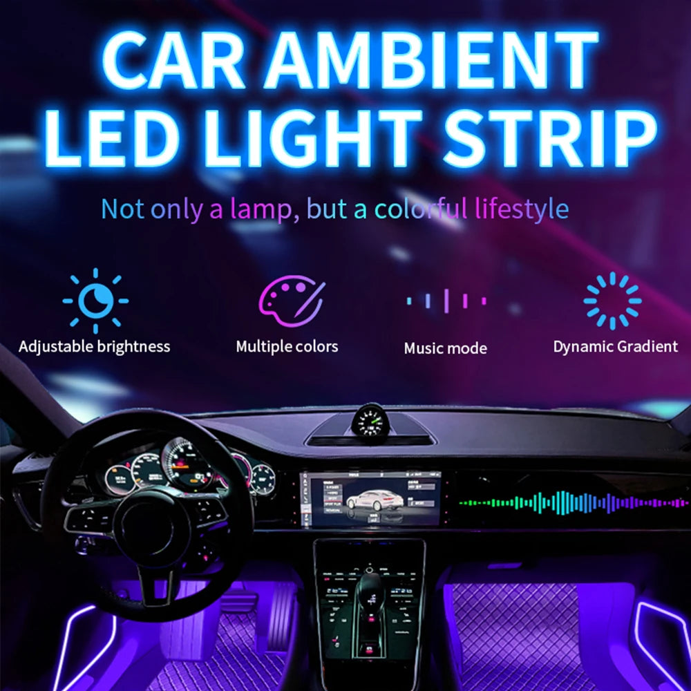 RGB Footwell Ambient Light Kit, 4 Strips with App & Remote (USB or 12V)