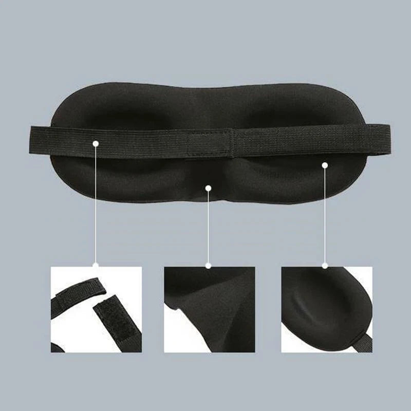 3D Contoured Sleep Mask - Zero Eye Pressure, Light Blocking