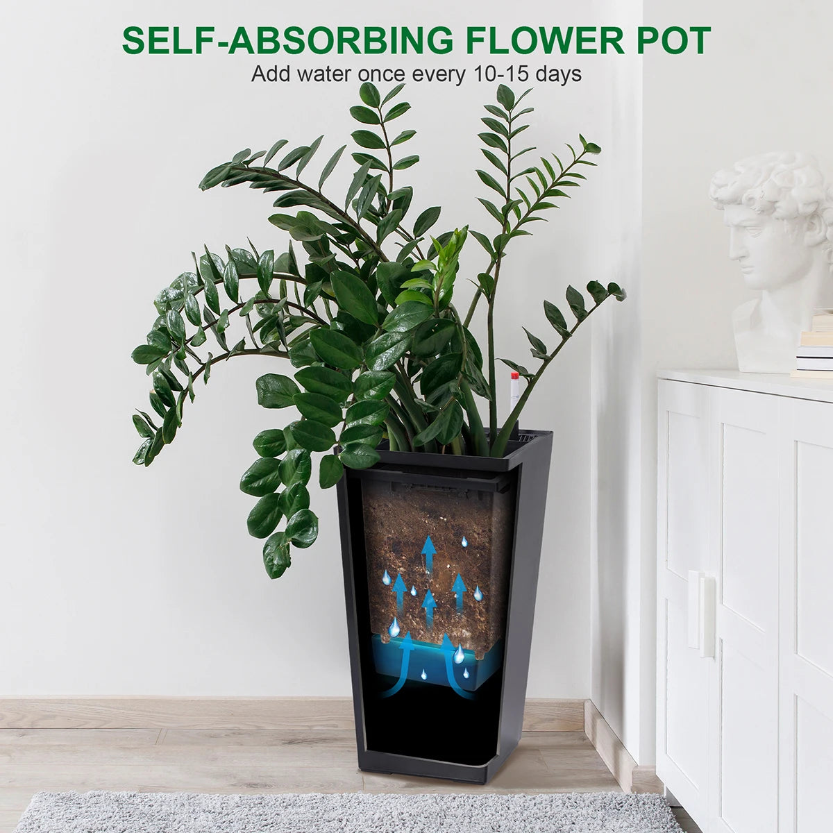 Modern Tall Outdoor Planters – Set of 2