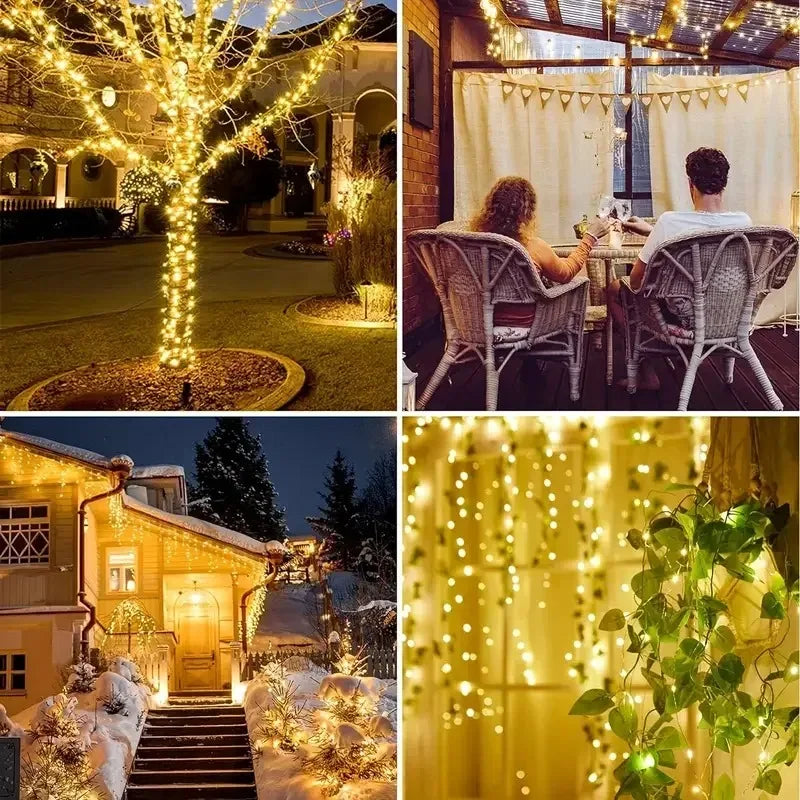 Solar Fairy String Lights – 8 Modes Waterproof Copper Wire Lights for Patio, Garden & Trees