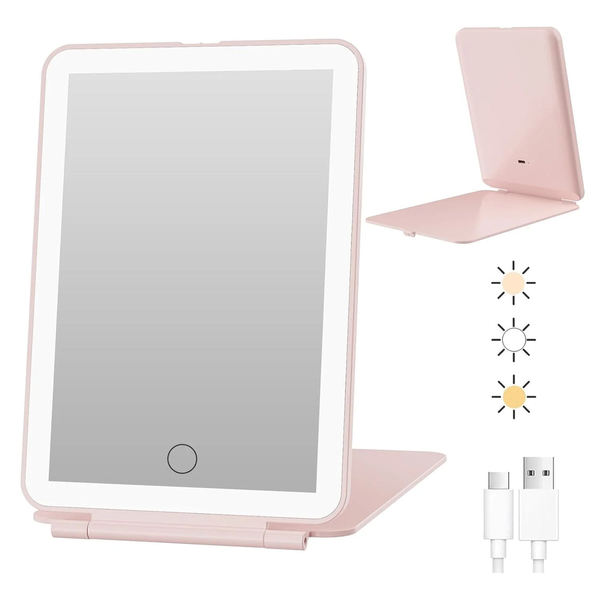 LED Touch-Screen Vanity Mirror – Rechargeable Makeup Mirror