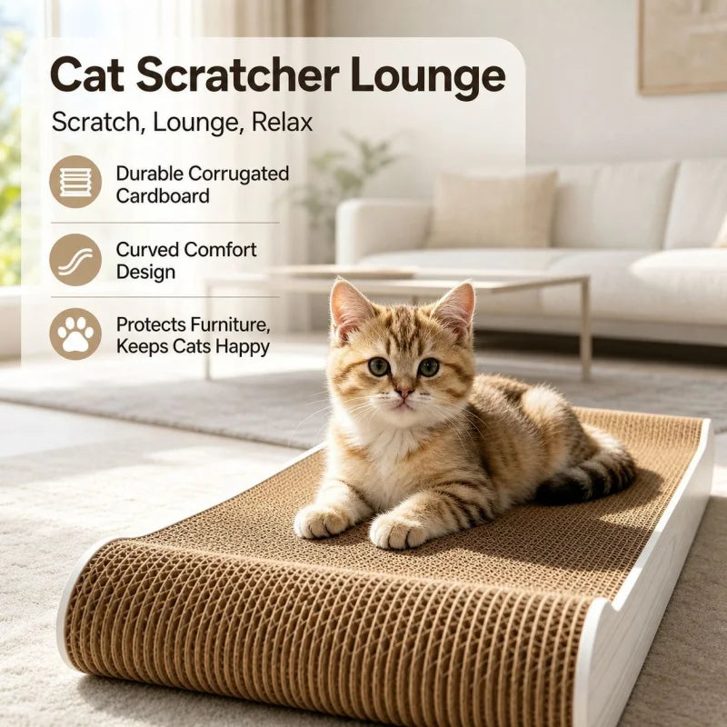 Curved Cardboard Cat Scratcher Lounge