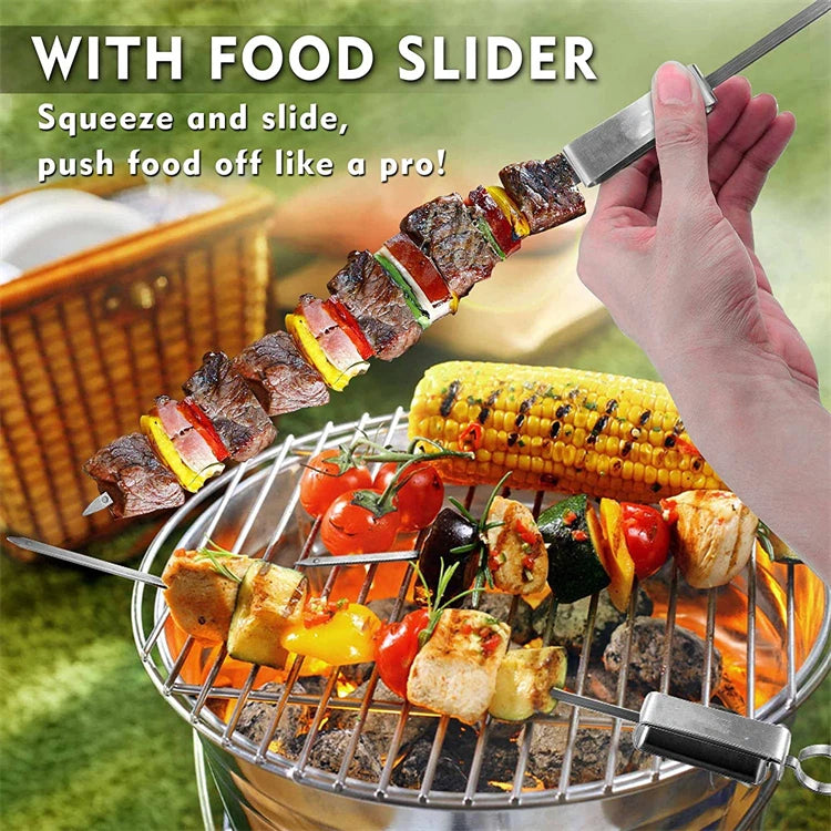 Stainless Steel Grill Skewers – 8-Piece BBQ Set