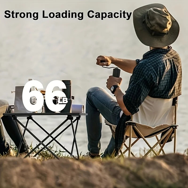 Compact Folding Carbon Steel Camping Side Table with Carry Bag