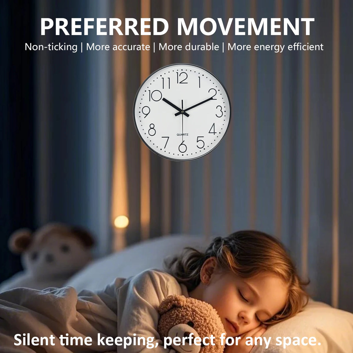 Modern Minimalist Silent Wall Clock with 3D Numbers