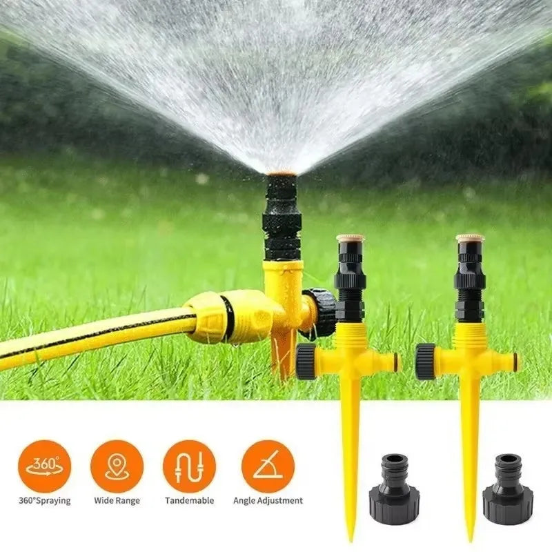 360° Rotating Spike Lawn Sprinkler, 3-Pack - Teal
