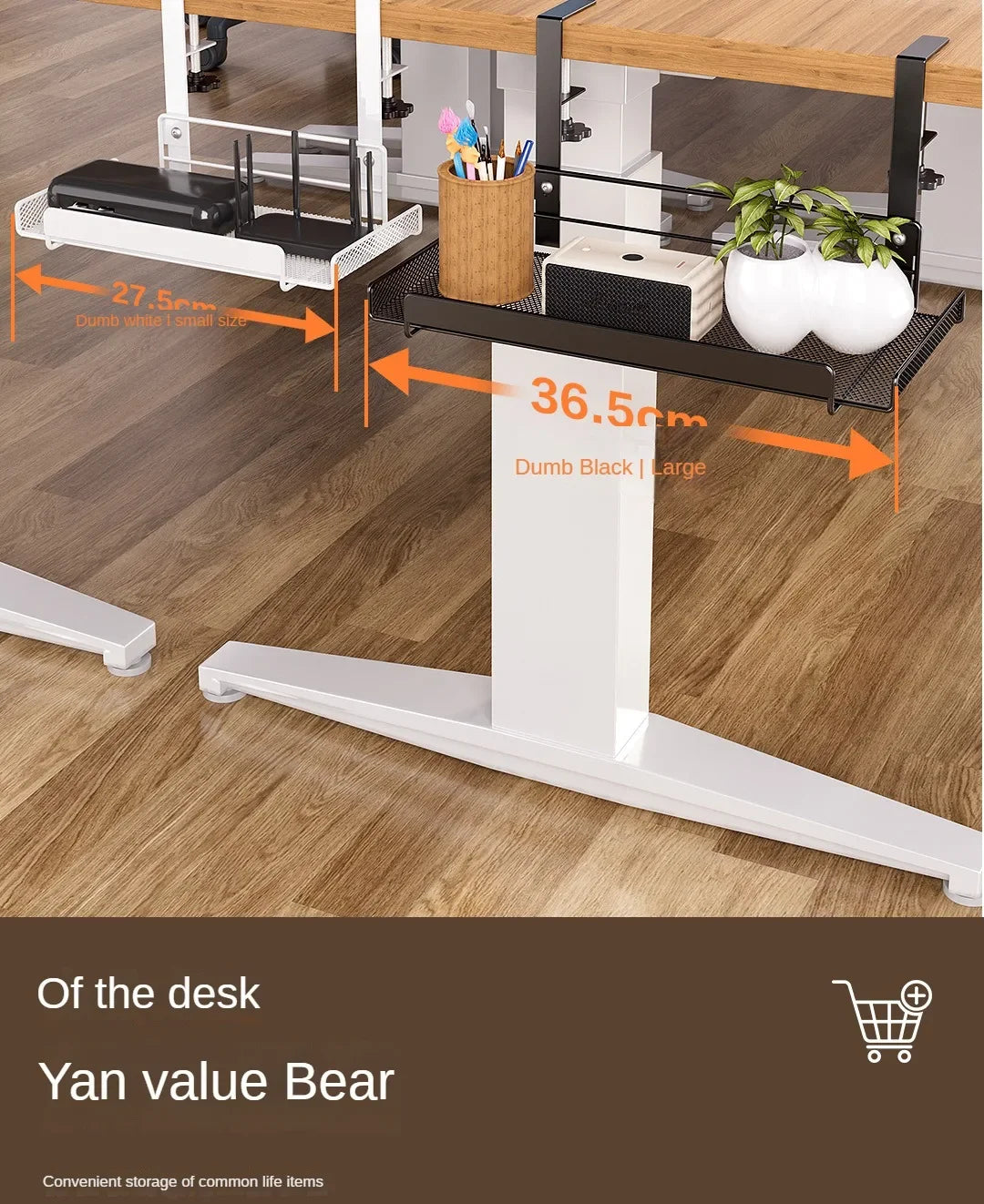 No-Drill Under-Desk Cable Tray – Clamp-On Wire Organizer