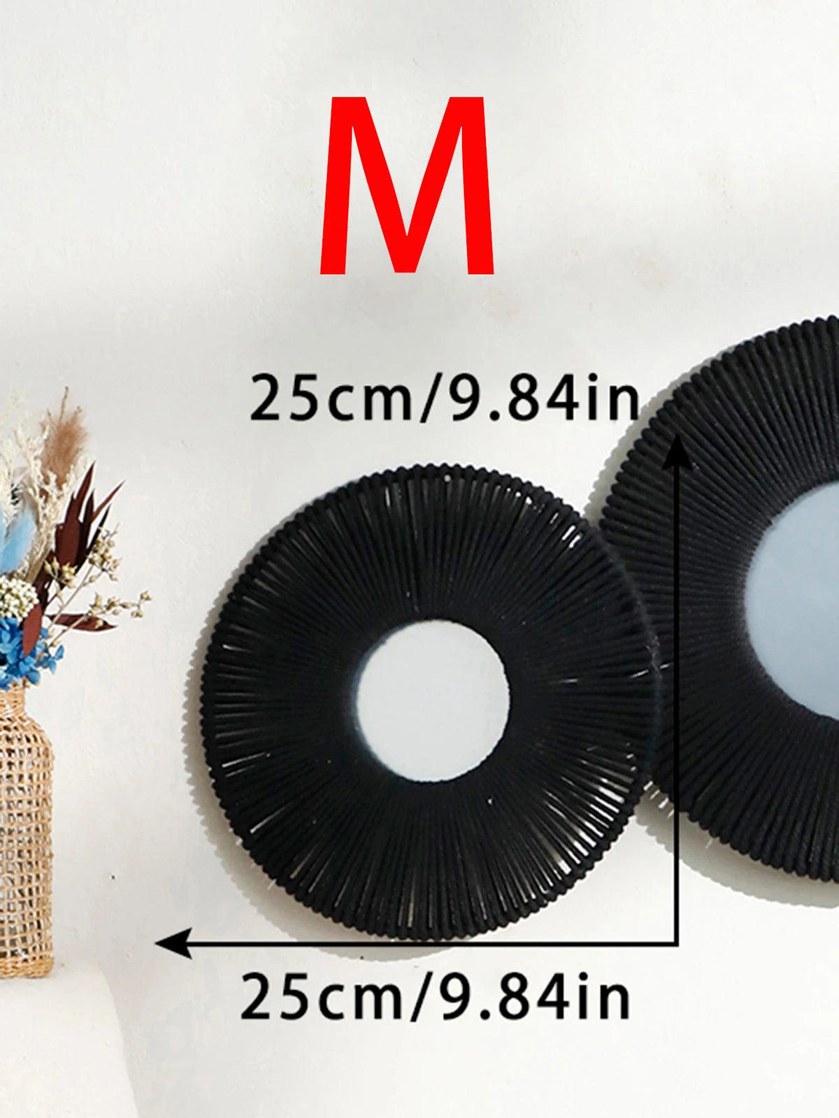 Boho Woven Jute Rope Round Wall Mirror