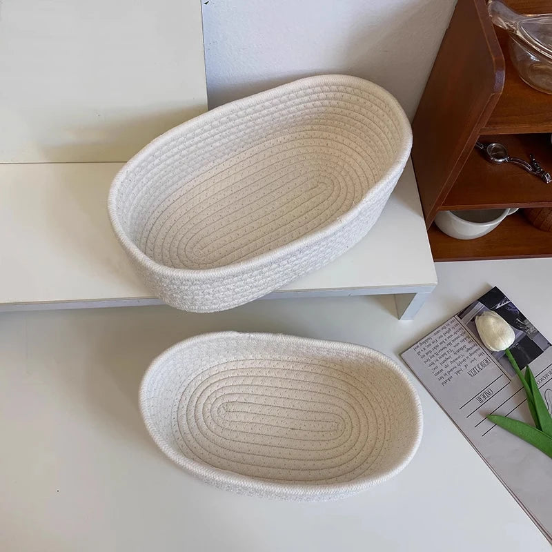 Oval Cotton Rope Woven Catch-All Basket