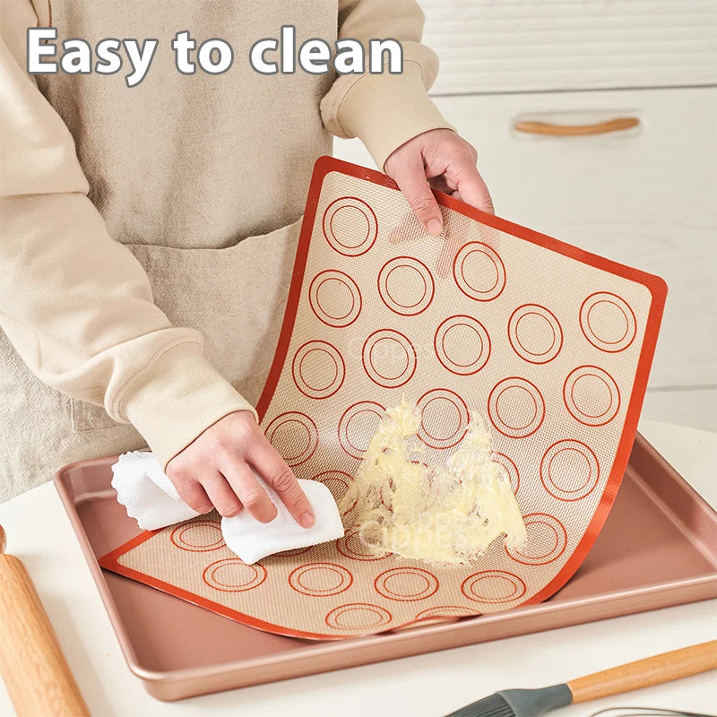 Silicone Baking Mat Set – 4 Non-Stick Reusable Mats with Brush & Spatula